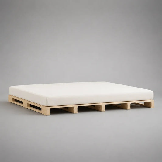 Struttura letto matrimoniale 160 x 200 cm in legno massello stile pallet colore legno naturale senza testiera